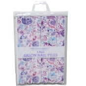 Wholesale - 6pc SALON NAIL FILE SET FLOWERS PRINTED C/P 144, UPC: 769898981043